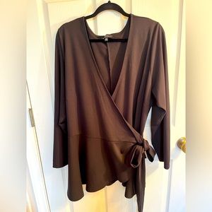 Eloquii Black Wrap Top in Size 24